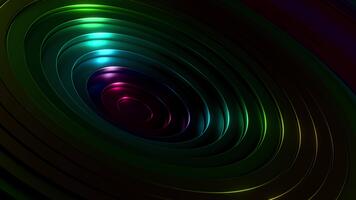 Glossy Multicolor Spiral Vortex Looping Abstract 3D Background. 3D rendering video