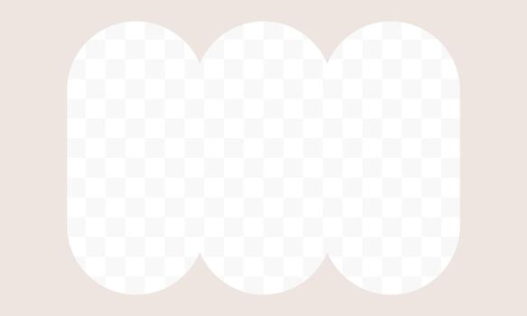 Minimal scalloped-frame layout with a transparent center on a soft beige background, ideal for mockups, branding, and modern design compositions vector