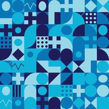 resumen geométrico modelo con azul formas y diseños vector