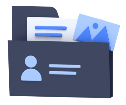 3D Render of a File Folder with Documents png