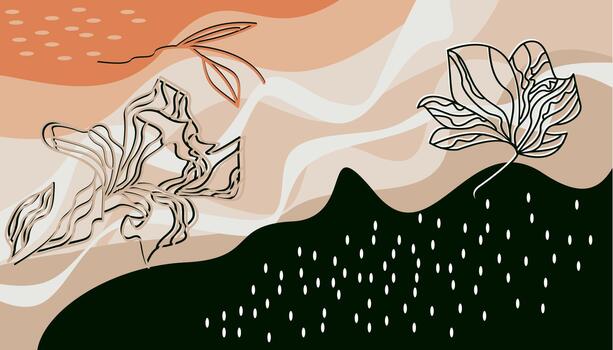 elegante resumen botánico antecedentes con ondulado patrones vector