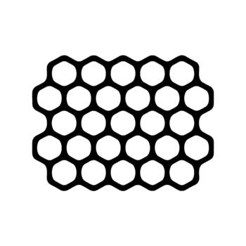 A precise illustration of a continuous honeycomb cell pattern with soft rounded edges vector