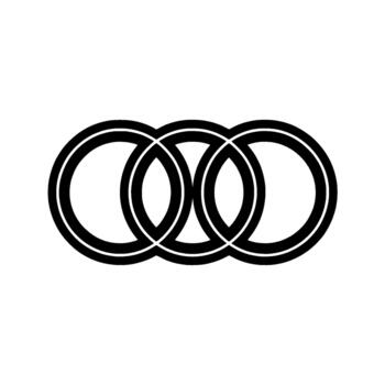 A clean representation of three interlocking rings with thin outlines vector