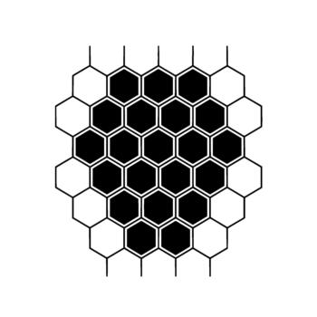 un preciso geométrico resumen modelo compuesto de interconectado hexágonos formando un como un panal estructura vector