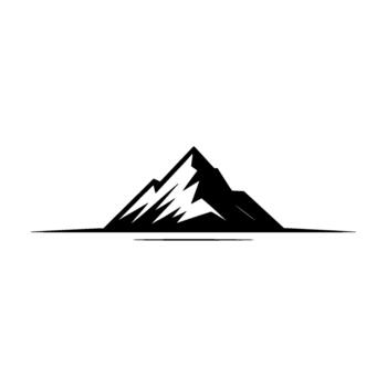 A striking minimalist silhouette of rugged snowcapped mountains with sharp peaks and jagged ridges isolated vector