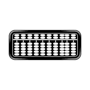 un minimalista ilustración de un tradicional ábaco contando herramienta con redondeado bordes y claro rosario vector