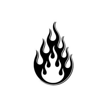 A stylized silhouette of a fiery flame with smooth flowing curves creating a powerful and energetic symbol vector