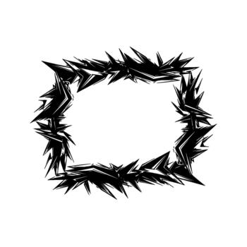 A sharp abstract ink jagged square border with pointed spikes vector