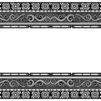 intrincado ornamental frontera con repitiendo céltico nudo inspirado volutas y circular geométrico patrones aislado en vector