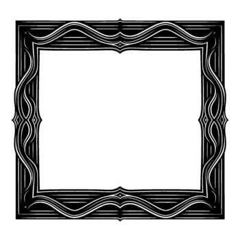 intrincado Arte Nouveau estilo rectangular marco con arremolinándose decorativo elementos y horizontal línea detalles vector