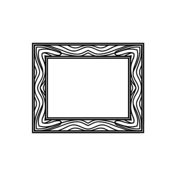 A clean outline of a rectangular frame vector