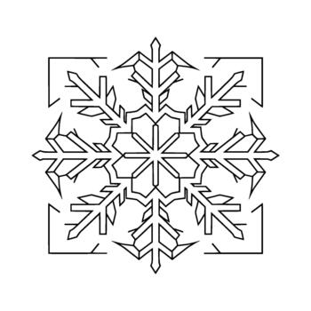 geométrico línea Arte copo de nieve intrincado simétrico modelo aislado vector