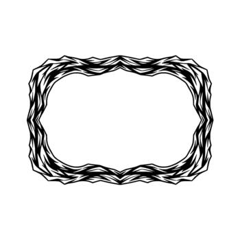 Ornate abstract rectangular frame with sharp jagged edges and organic flowing lines creating a striking decorative border vector