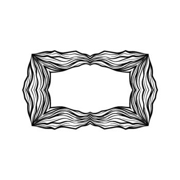 resumen orgánico rectangular marco compuesto de fluido Delgado ondulado líneas radiante hacia fuera creando un único decorativo frontera vector