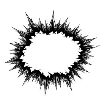 A sharp explosion shaped speech bubble with jagged pointed edges and subtle crackling texture vector