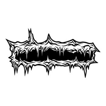 A stark illustration of a sharp thorny crown symbol rendered with jagged edges and a menacing gothic aesthetic vector