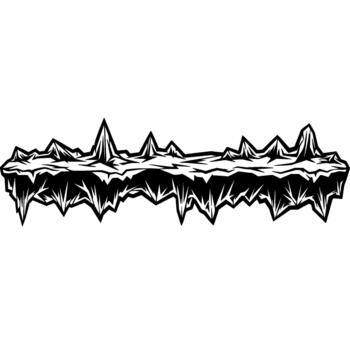 A sharp and jagged illustration of an icy or rocky cliff edge with crystalline formations casting sharp shadows vector