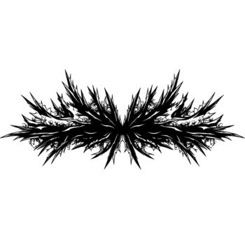 Symmetrical abstract thorny demonic wings with sharp spiky edges and intricate detailed filigree patterns isolated vector