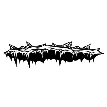 Stark illustration of a crown of thorns with sharp menacing spikes and jagged edges vector