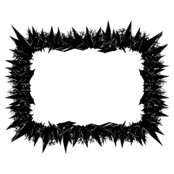 A sharp spiky abstract rectangular border with intricate thorny details vector