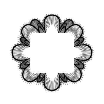 intrincado resumen floral frontera con multa línea Arte detalle y un central cuadrado negativo espacio para texto vector