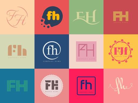 fh logo empresa modelo. letra F y h logotipo conjunto diferente clásico serif letras y moderno negrita texto con diseño elementos. inicial fuente tipografía. vector