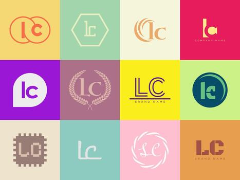 lc logo modelo. letra l y C logotipo conjunto diferente clásico serif letras y moderno negrita texto con diseño elementos. inicial fuente tipografía. vector