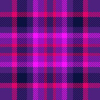 vibrante, negrita tartán modelo con un único pixelado textura en sorprendentes sombras de púrpura y rosado. ideal para antecedentes, textiles, o gráfico diseño proyectos vector