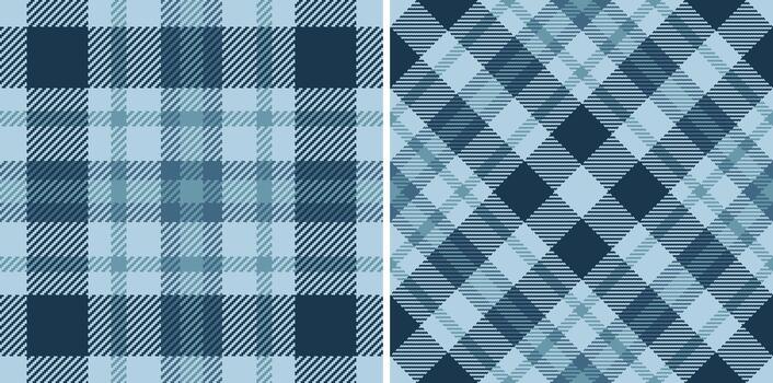 Cozy textile pattern featuring a light and dark blue plaid design. Perfect for backgrounds, apparel design, or adding a touch of rustic warmth to your project. vector