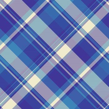 Seamless plaid pattern featuring blue and cream tones. Ideal for backgrounds, fabrics, and creative designs. A versatile, eyecatching, and dynamic textural element. vector