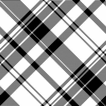 Monochrome plaid pattern, timeless design. Seamless tartan texture in black and white. Ideal for backgrounds, apparel, crafts, and design projects. vector