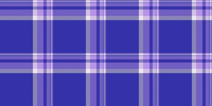New plaid tartan fabric, pride pattern texture check. Screen textile background seamless in indigo and violet colors. vector