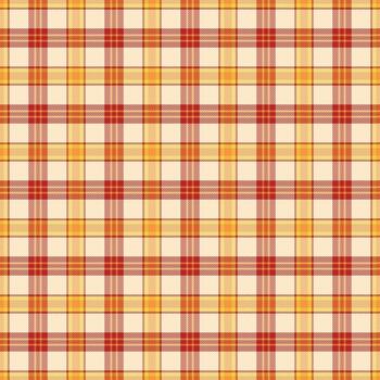 Greeting textile fabric check, styling pattern texture seamless. Artwork background tartan plaid in red and bisque colors. vector