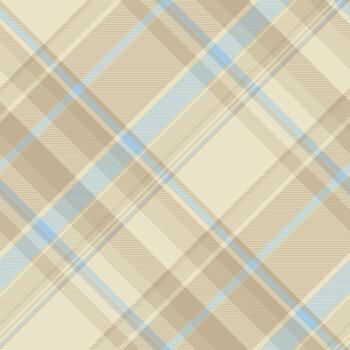 Elegant plaid pattern in neutral tones with subtle blue accents. Ideal for backgrounds, textiles, or design projects needing a touch of classic style. Versatile and adaptable. vector