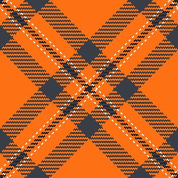 atrevido, gráfico tartán modelo en naranja y oscuro gris, presentando un dentado tejido efecto. utilizar para antecedentes, textiles, o retro diseños con un moderno girar. vector