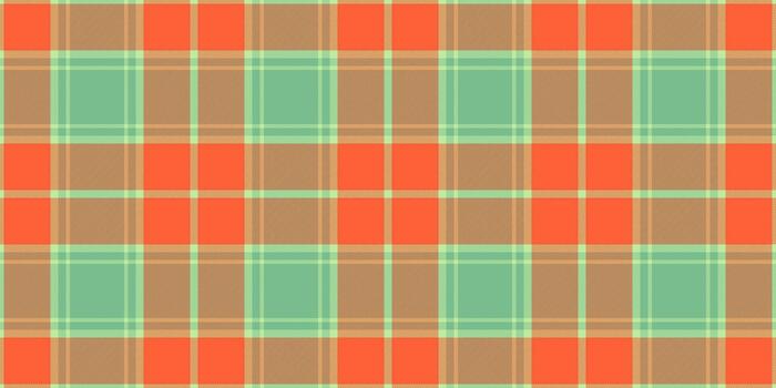 Grungy check plaid tartan, podium pattern fabric textile. Sparse background texture seamless in green and red colors. vector