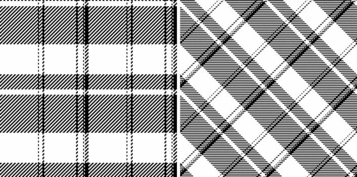Check fabric tartan of textile seamless background with a texture pattern plaid. Set in monochrome colors. Tablecloth design ideas. vector