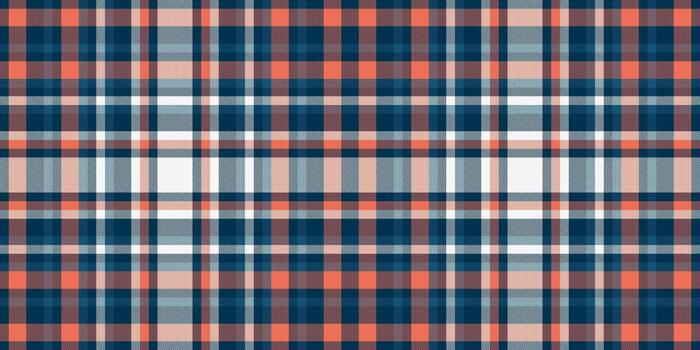 cosido antecedentes textura controlar, 1940 modelo sin costura textil. sencillo tartán tela tartán en cian y rojo colores. vector