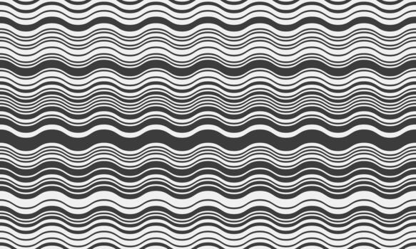 resumen monocromo ola modelo. sin costura diseño presentando ondulante negro y blanco líneas, ideal para antecedentes, textiles, o sitio web diseño. vector