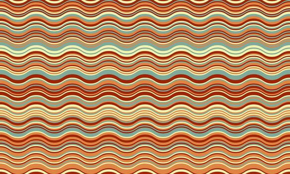 Seamless wavy stripes in earthy tones create a calming, retroinspired pattern. Perfect for textile design, website backgrounds, or any project needing a vintage vibe. vector