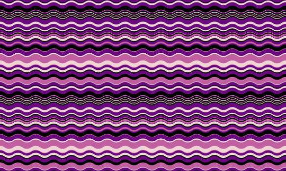 Abstract wavy stripes in shades of purple and pink create a mesmerizing pattern perfect for backgrounds, textiles, and website designs. vector