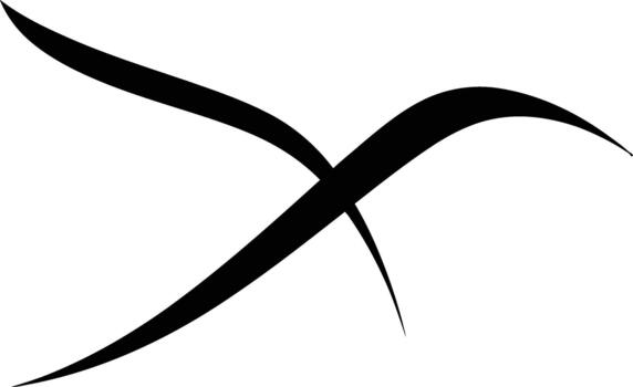 Simple black ink stroke forming a dynamic abstract shape on white background vector