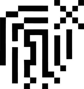 Retro-inspired black and white pixelated pattern with a disintegrating glitch effect vector