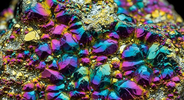 Iridescent Peacock Ore Macro Texture Rainbow Mineral Background photo