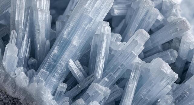 Macro Blue Crystal Formation Mineral Structure Close Up photo