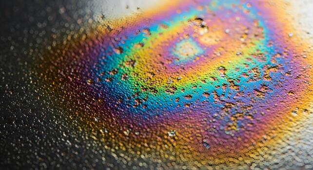 Oil Slick Rainbow Pattern Abstract Background Macro Photography photo