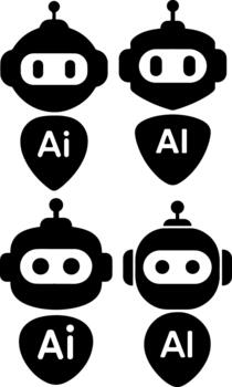 Artificial Intelligence Character Icons for UI Design vector