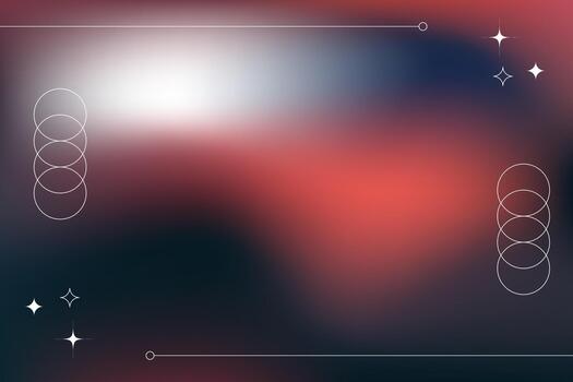 Abstract dark red and blue gradient background with minimalist white geometric shapes and soft bokeh effect vector