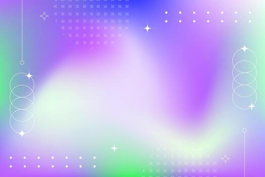 Vibrant holographic gradient background with subtle geometric shapes and sparkling neon accents for modern design vector