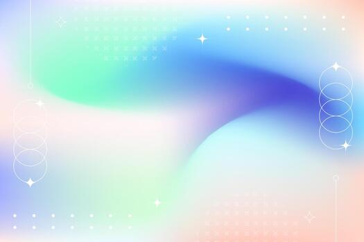 Soft pastel holographic gradient background with subtle geometric shapes for modern digital design projects vector
